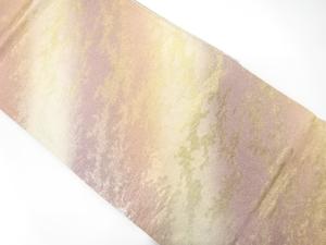 未使用品　斜め縞に霞模様織り出し　袋帯